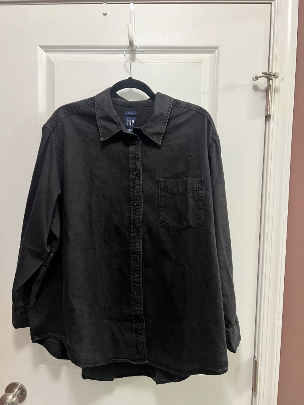 Gap 'Big Shirt' in Washed Black - Petite L NWOT - Picture 2 of 6